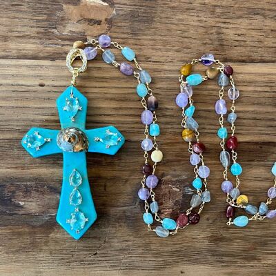 MAXI CROSS TURQUOISE - Turquoise with central snail