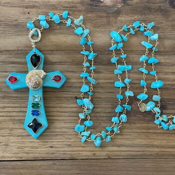 MAXI CROSS TURQUOISE - Turquoise centrale avec coquillage 5