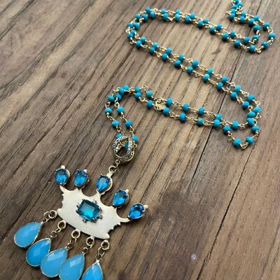 CROWN - TURQUOISE Turquoise paste necklace