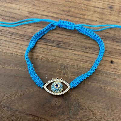 BRACELETS CORDON - Oeil de cordon turquoise