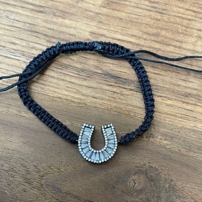 CORD BRACELETS - Horseshoe black cord