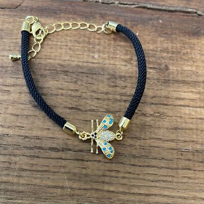 CORD BRACELETS - Bee black cord