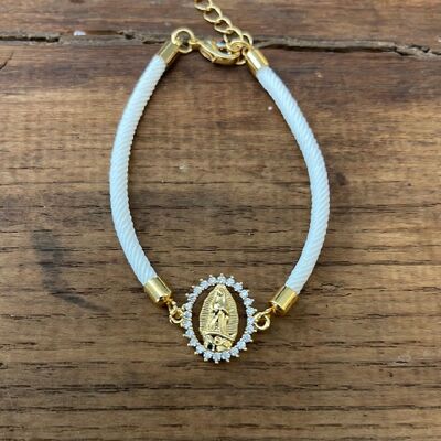 BRACELETS CORDON - Madonnina cordon blanc