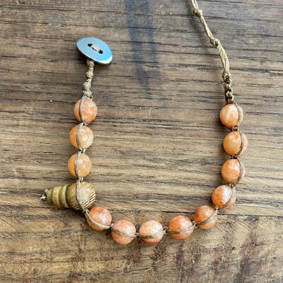 MALA BUDDHISTA - Orange agate