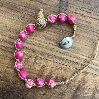 MALA BUDDHISTA - Fuchsia recolored aulite