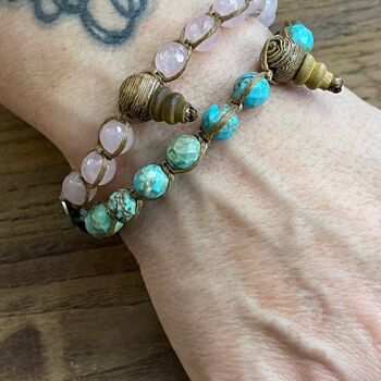 MALA BUDDHISTA - Agate turquoise 3