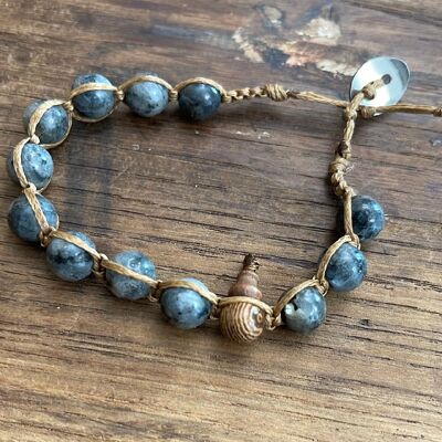 MALA BUDDHISTA - Gray labradorite