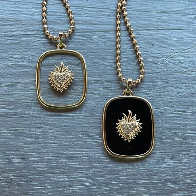 SACRED HEART PLATE NECKLACE