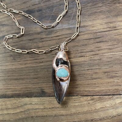 JASPER & Co - Rock crystal and amazonite