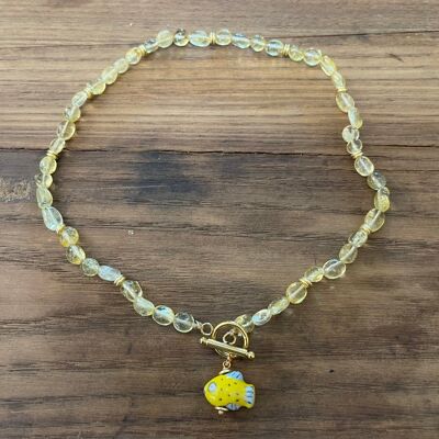 MELUXIA - CITRINE with small fish