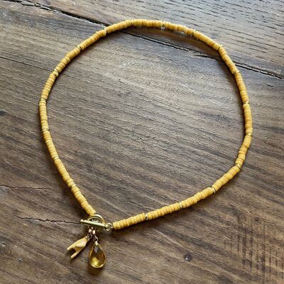 MELUXIA - dark YELLOW with crystal and hand