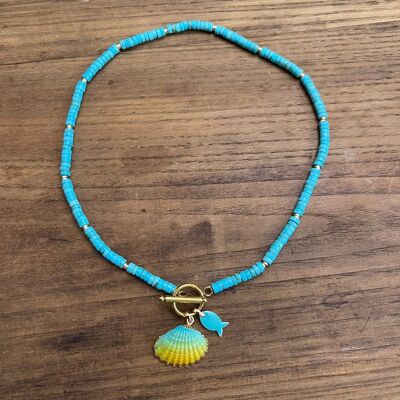 MELUXIA - TURQUOISE with little fish and shell