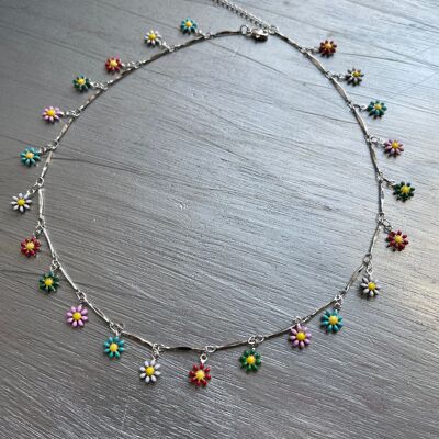 FIORELLINI - Silver flowers necklace