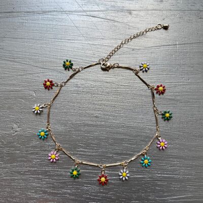 FIORELLINI - Bracelet de cheville fleur dorée