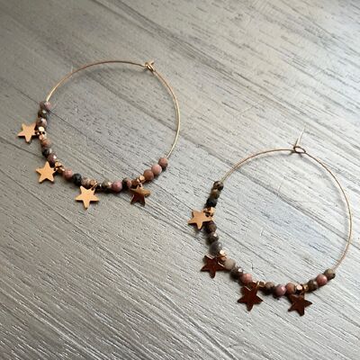 CIRCLES - Antique pink rhodonite and stars