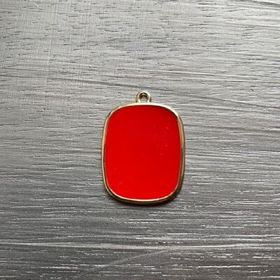 COLLANA PIASTRINA COLORI A RICHIESTA PIU' DOPPIA LETTERA CON SIMBOLO - ROSSO