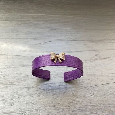 BRACCIALE IN PELLE VIOLA - Fiocco