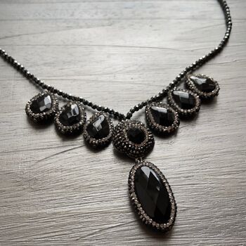 COLLIER HÉMATITE ET ONYX 5