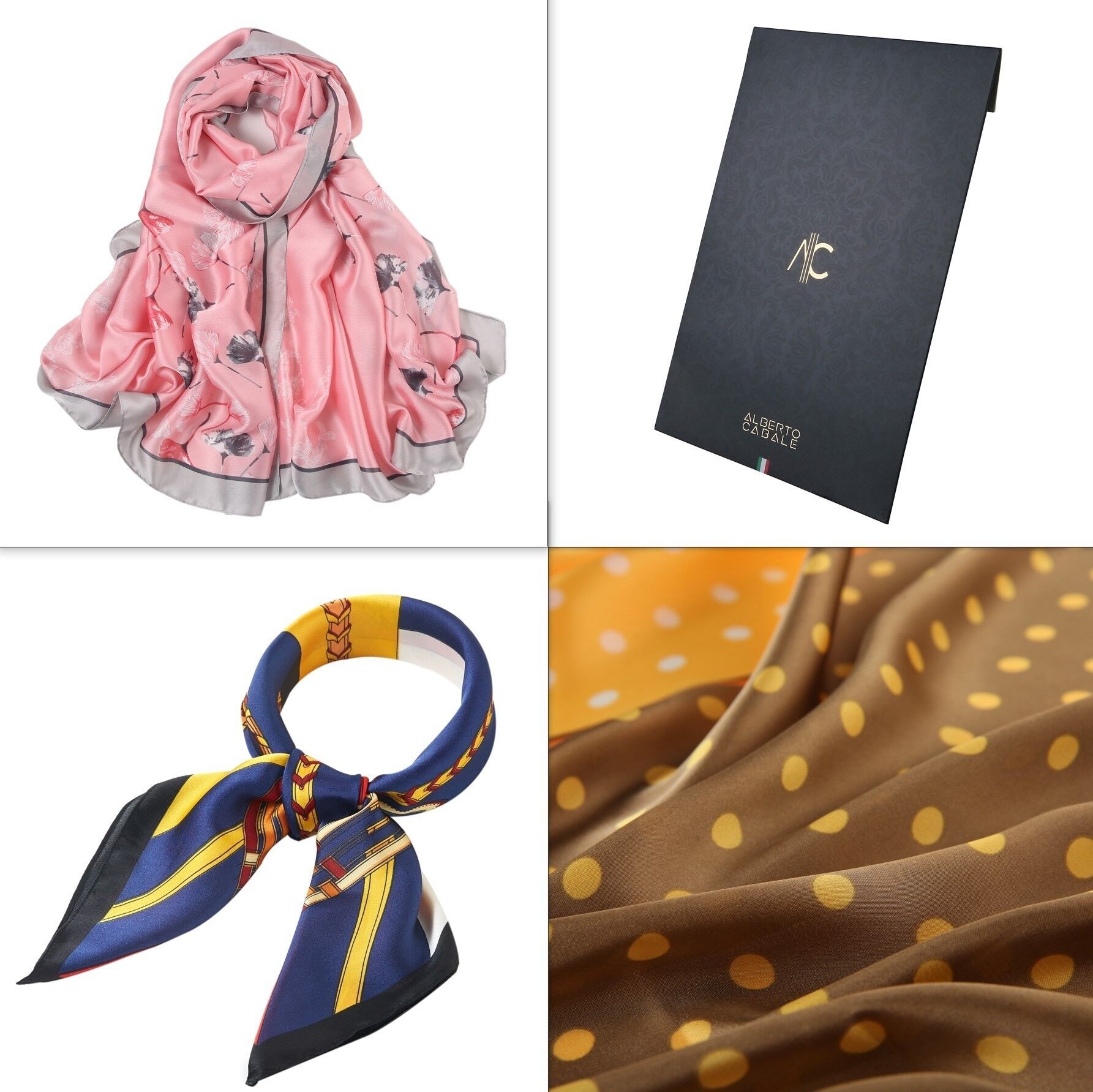 Confezione da 20 pezzi - Discovery 4 stagioni - Mix di sciarpe 100% seta