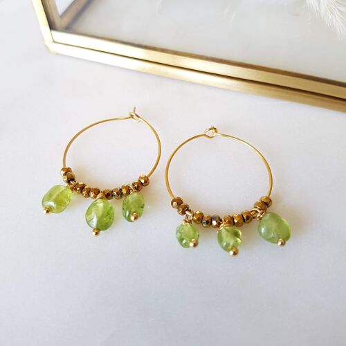 Boucles d'oreille lou peridot