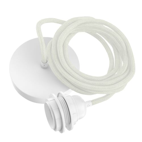 Hang-1 Suspension Plafonnier en Lin Français - 1 Fil 2,50m - Coloris Lin Blanc