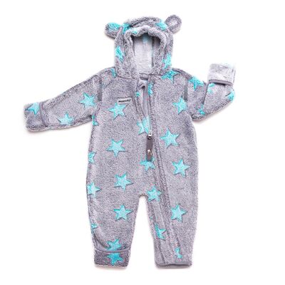 Fleece overall 48-52 gray-turquoise