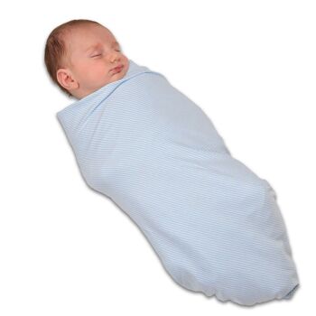 Swaddle 90x90 cm bleu clair-blanc 2