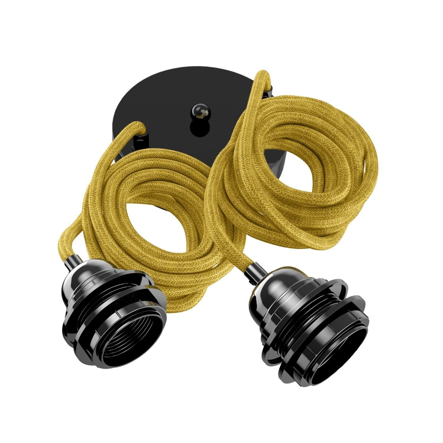 Ciondolo a soffitto in lino francese Hang-2 - 2 fili 2,50 m - colore lino senape