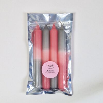 Dip Dye candles Gray + Pink