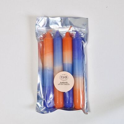 Dip Dye candles -Orange + Blue