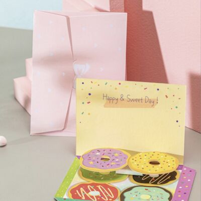 3D cadeaukaartje met envelop | Donut-Especially for you