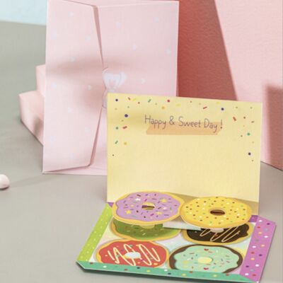 3D cadeaukaartje met envelop | Donut-Especially for you