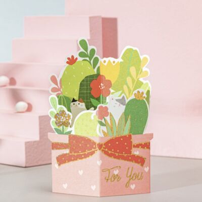 3D gift card with envelope | Flower for you