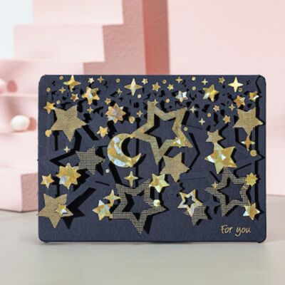 3D gift card with envelope | You are my star - Black
