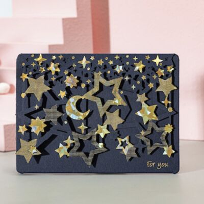 3D gift card with envelope | You are my star - Black