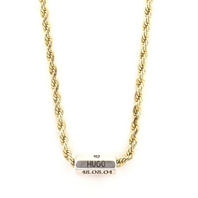 Darwin Twisted Necklace Engraved