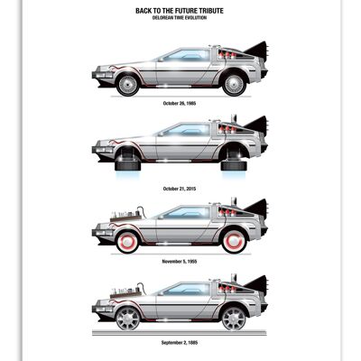 Poster artistico - DeLorean DMC-12 - Olivier Bourdereau W15006