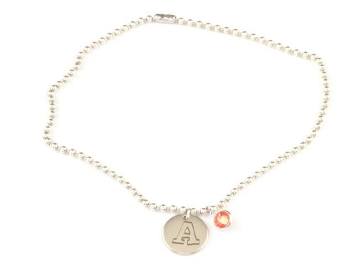 Prague Birthstone Necklace with Initial