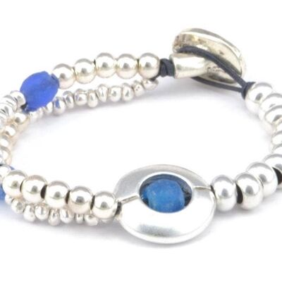 Sand Harbor Recycled Beads Bracelet