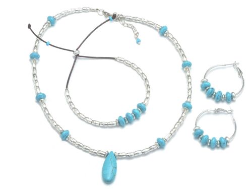 Turquoise Set - Necklace Earring Bracelet