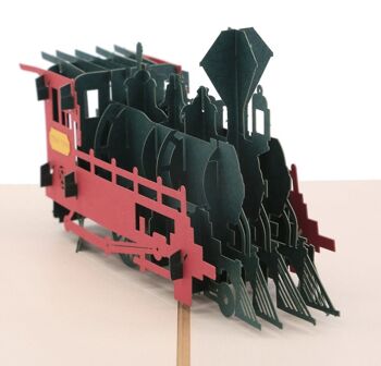 Carte de Voeux 3D Anniversaire Train Locomotive - Carte Véhicule 2