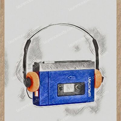 PÓSTER WALKMAN VINTAGE DE LOS AÑOS 70