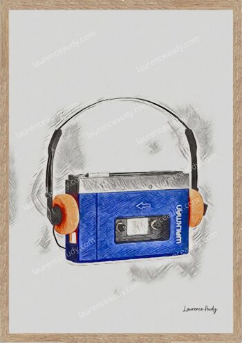 AFFICHE VINTAGE ANNEES 70 WALKMAN 1