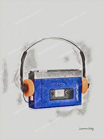 AFFICHE VINTAGE ANNEES 70 WALKMAN 2