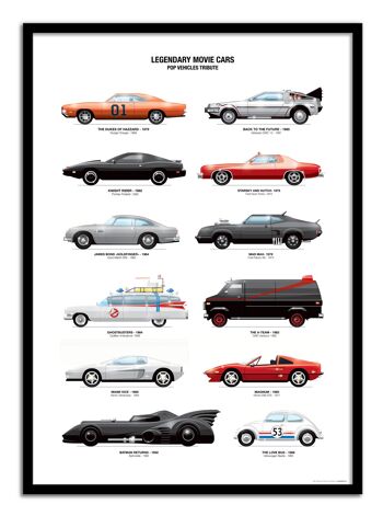 Art-Poster - Legendary Movie Cars - Olivier Bourdereau W15007-A3 3