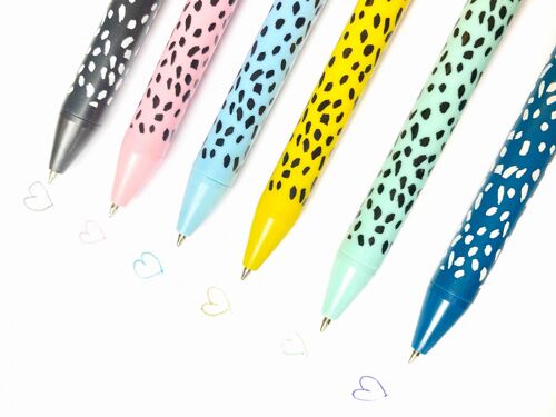 Pennenset | Set van 6 gekleurde pennen | Fancy pennen set | balpen