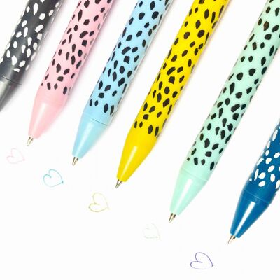 Pennenset | Set van 6 gekleurde pennen | Fancy pennen set | balpen