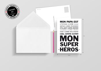 A5 - Carte Famille - Mon Super Héros - Fond blanc 2