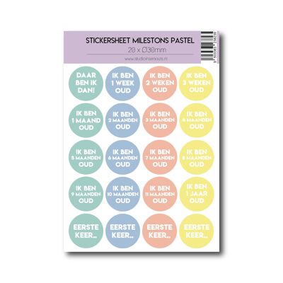 Stickervel | Milestones Pastel