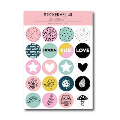 Stickervel | Multi-Roze